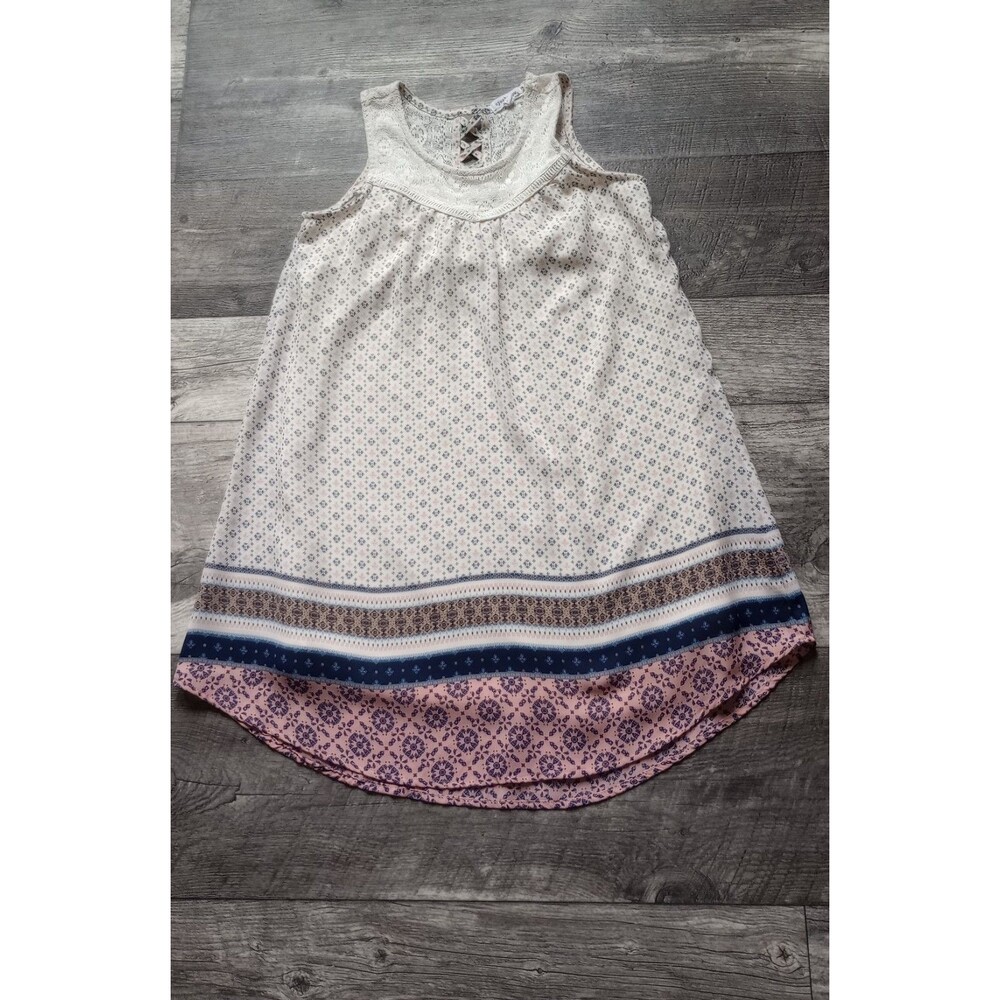 Eyeshadow Girls 10 Sleeveless Boho Dress With Lace Detail